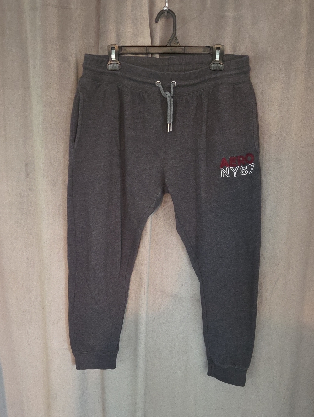 Aeropostale Size Large Charcoal Gray NY87 Jogger Sweatpants
